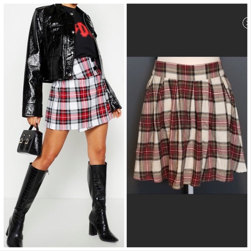 🍂🍁 Fall Dolls Kill Inspired Freestyle Revolution Tartan Plaid Skirt Sz Jr L
